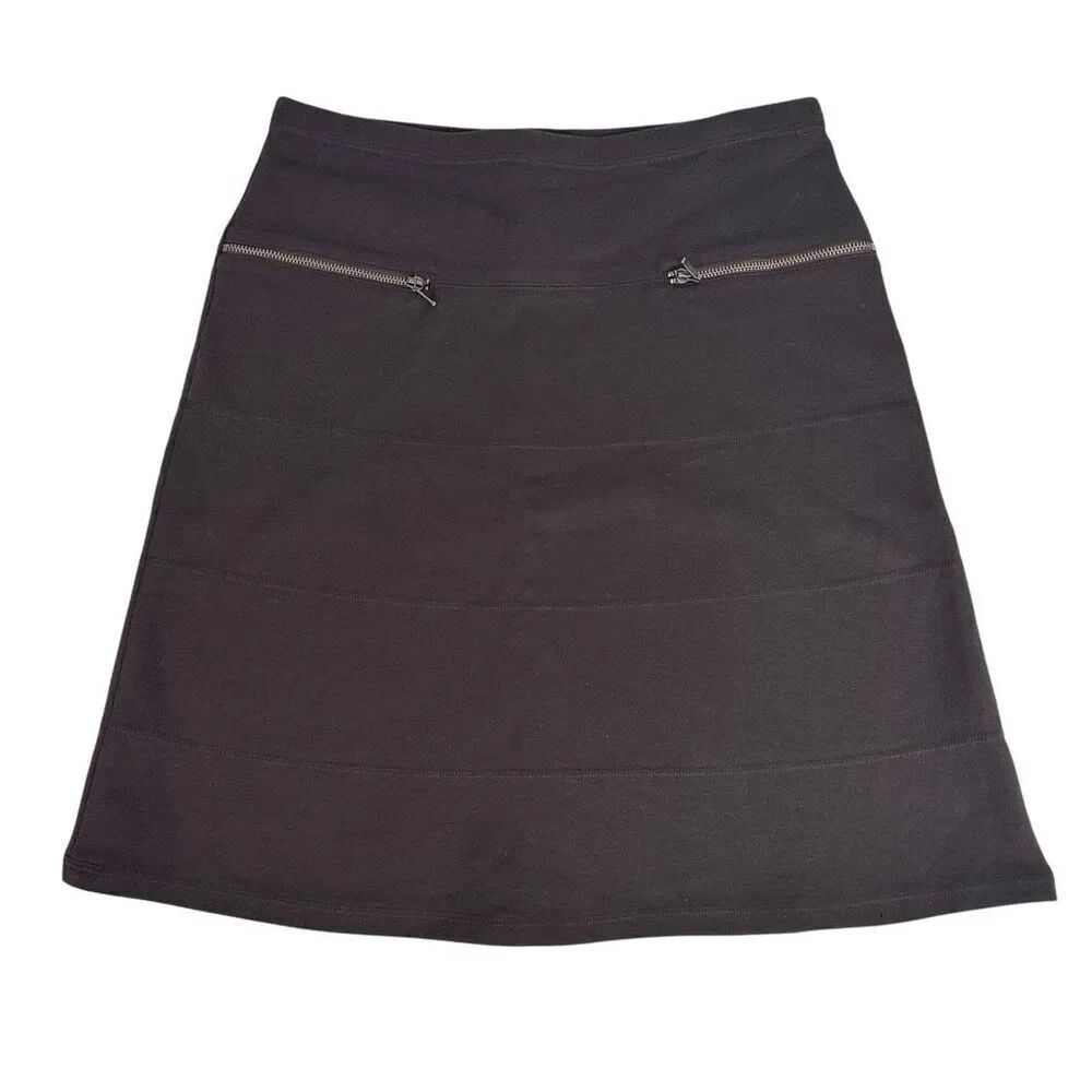 Athleta Small Brown Strata Skirt With Front Zip Pockets